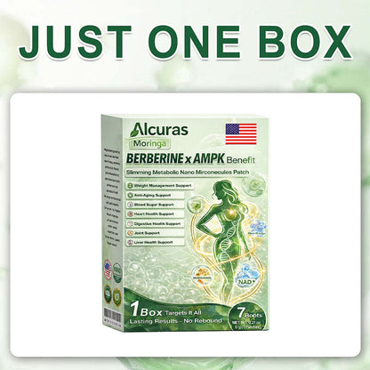 ✔Alcuras™ Moringa × Berberine × AMPK 8-Benefit Metabolic Support Nano Microneedle Patch 🇺🇸 Just once a day · Designed to support visible body changes in as little as 7 days ✅ For stubborn weight, loose-looking skin, blood sugar balance, sleep quality