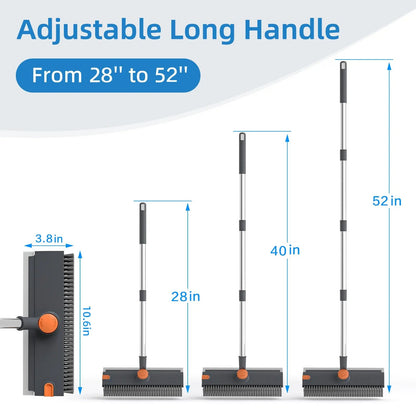 3-in-1 Floor Scrub Brush with Long Handle – Heavy-Duty Stiff Bristles for Bathroom, Kitchen, Patio & More 🧽✨